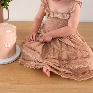 Noralee Birdie Charming Apricot Polka Dot Dress